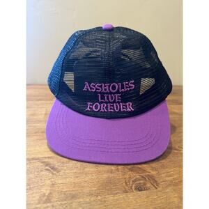 A**holes Live Forever Hat Cap snapback Black Full Mesh One Size